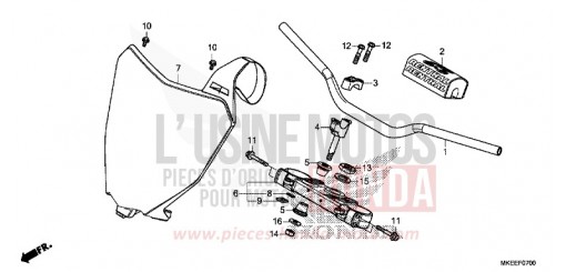 TUYAU DE GUIDON/PONT SUPERIEUR CRF450RXL de 2020